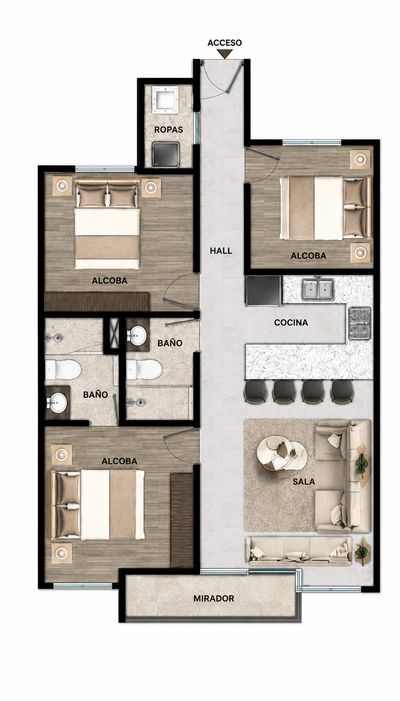 Apartamento 64 m²